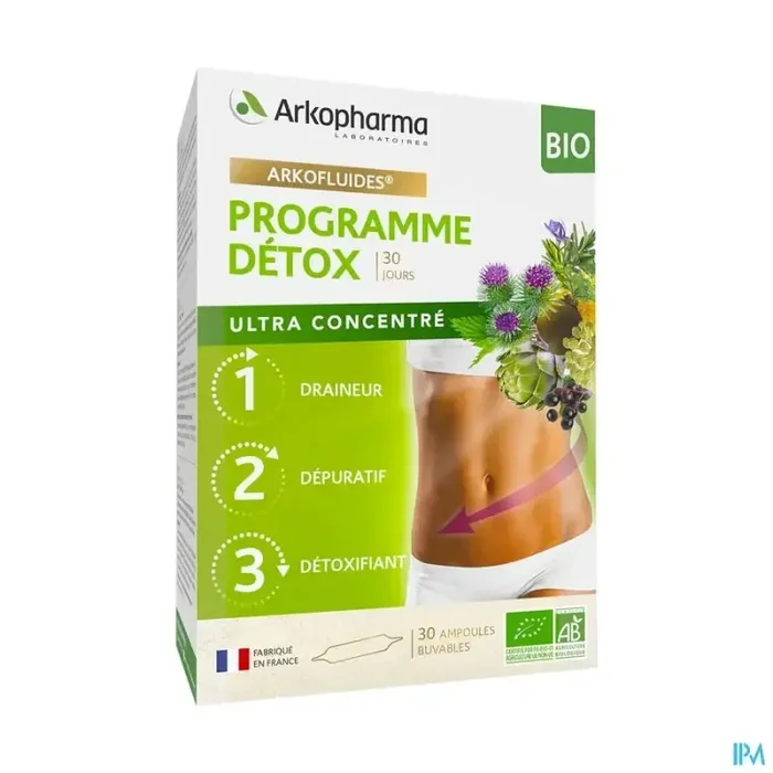 Arkopharma arkofluides bio programme detox ampoule buvable 10ml 30