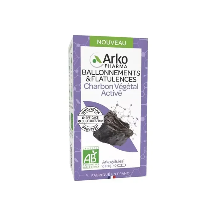 Arkopharma Arkogelules charbon vegetal active bio 40 gelules