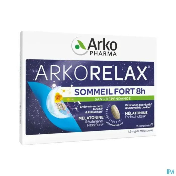 Arkopharma arkorelax sommeil fort 8h comprimé 15