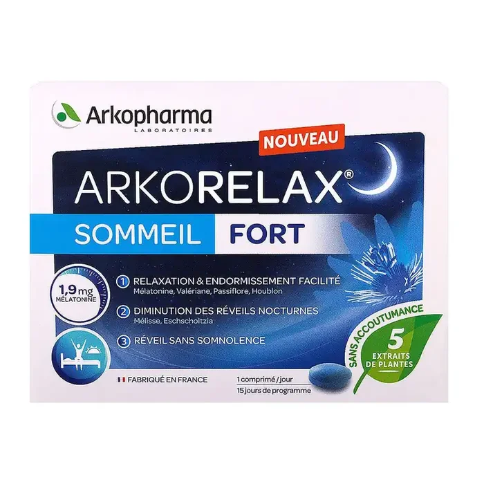 Arkorelax sommeil fort 15 comprimés