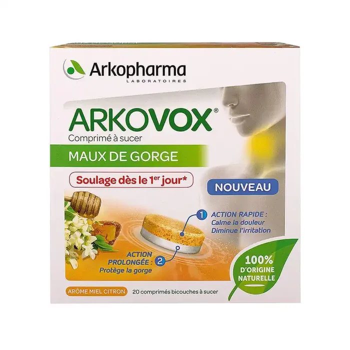 Arkovox 20 comprimés bicouches à sucer