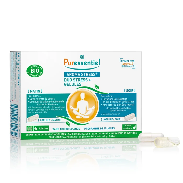 Aroma Stress – Duo Stress+ Cure 15 jours – Matin et Soir