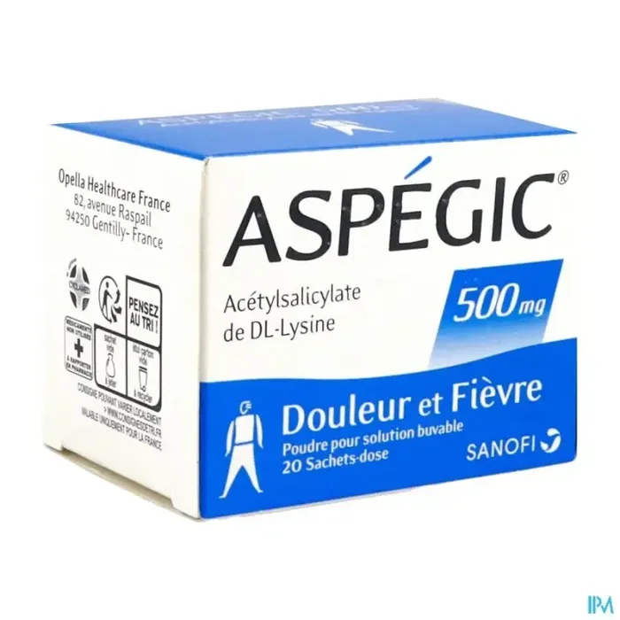 Aspegic 500mg poudre pour solution buvable sachet 20