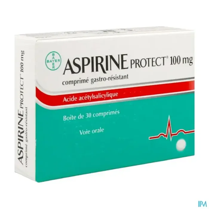 Aspirine protect 100mg comprimé gastroresistant sous plaquette pvc/aluminium 30