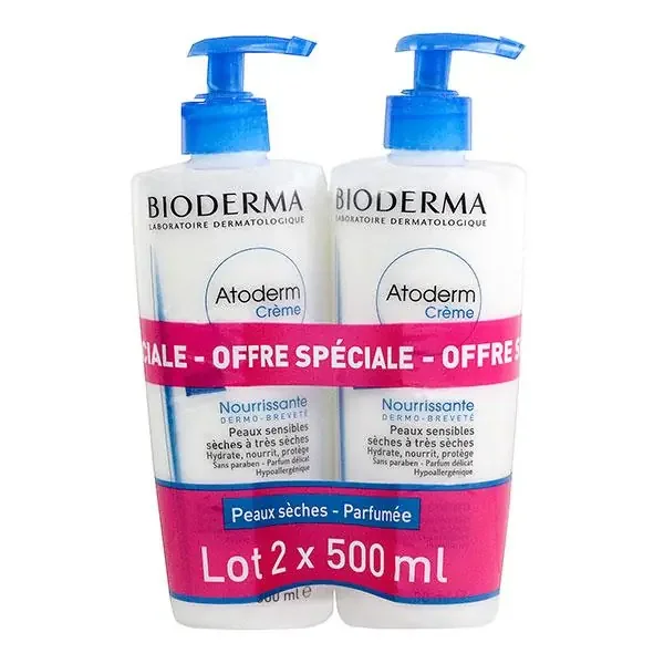 Atoderm crème nourrissante et parfumée 2x500ml