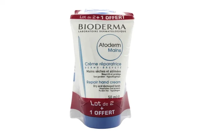 Atoderm mains crème réparatrice 2x50ml + 1offerte