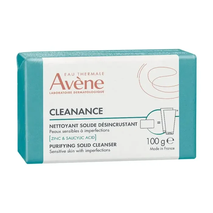 Avène Cleanance nettoyant solide désincrustant Visage – Peaux Sensibles à Imperfections, 100g