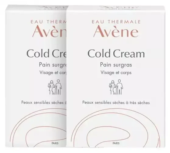 Avène Cold Cream Eau Thermale – – Pain Surgras Nettoyant Nourrissant Offre Spéciale Duo 2 x 100 g