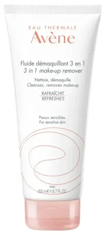 Avène Eau Thermale – Les Essentiels – Fluide Démaquillant 3En1 Sans Rinçage – Visage Yeux et Lèvres 200 ml