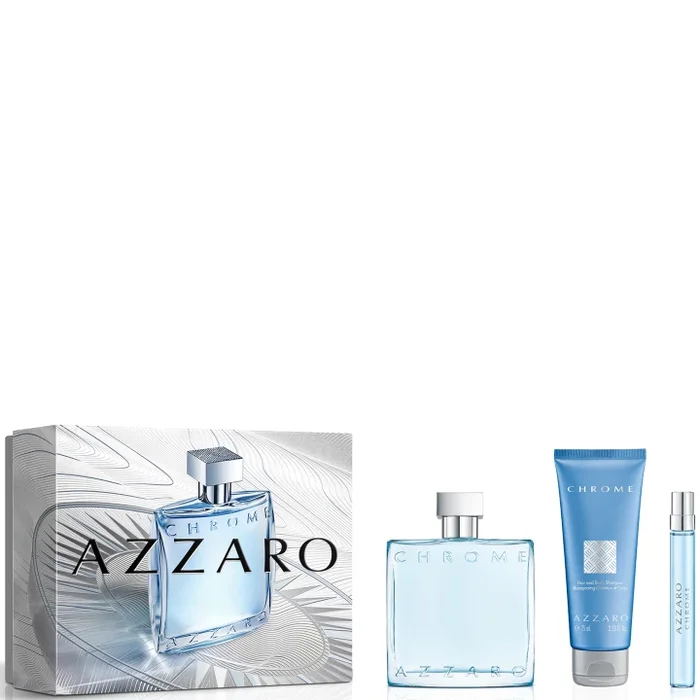 Azzaro Chrome Coffret Eau de Toilette, Shampoing et Format Voyage