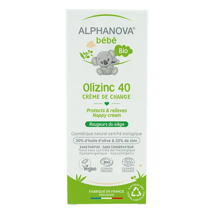Bébé Olizinc 40 – Crème de Change Bio – Rougeurs du Siège 50G
