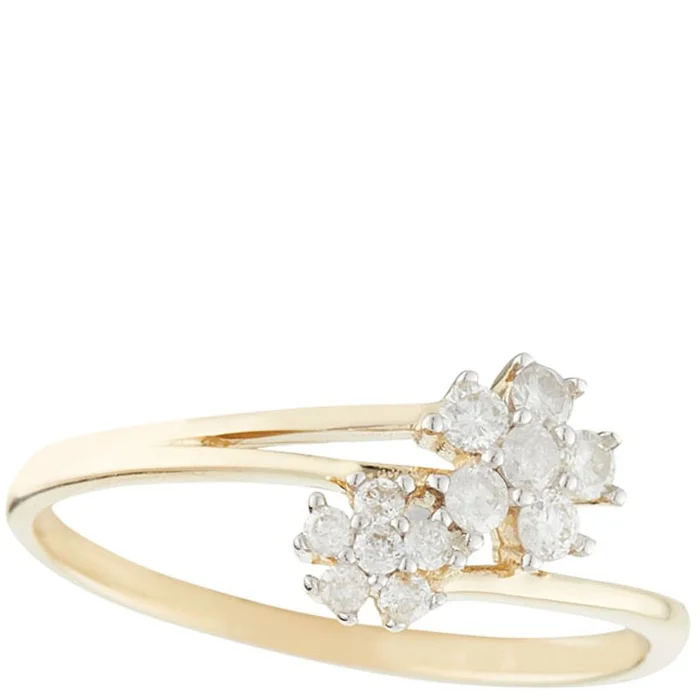 Bague – Or jaune 375/1000 & diamants
