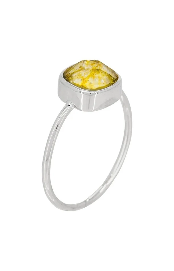 Bague Ella – Laiton & topaze