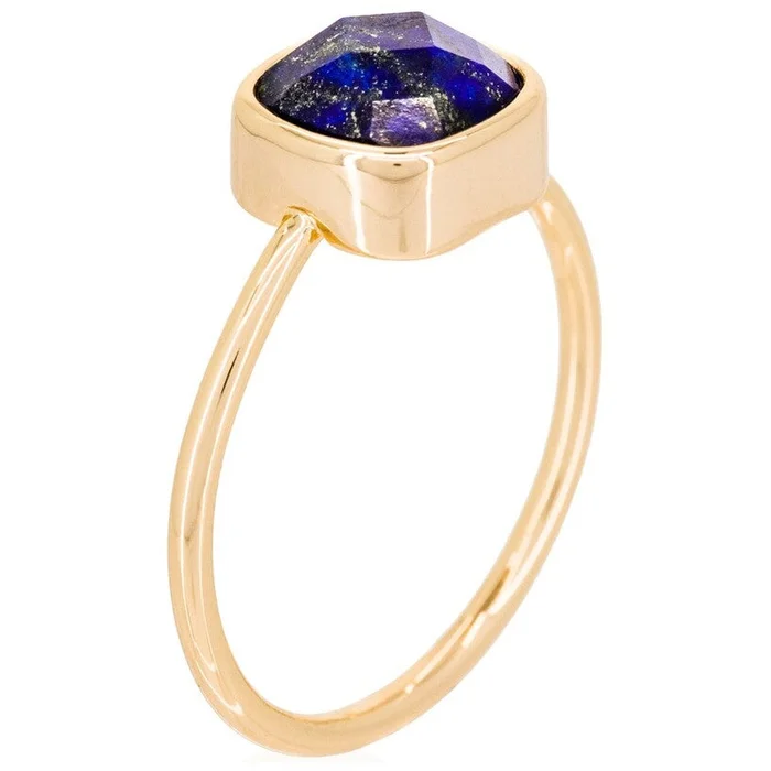 Bague Ella – Laiton doré & lapis