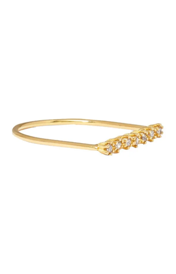 Bague Marine – Laiton doré à l’or fin 18k & zircons