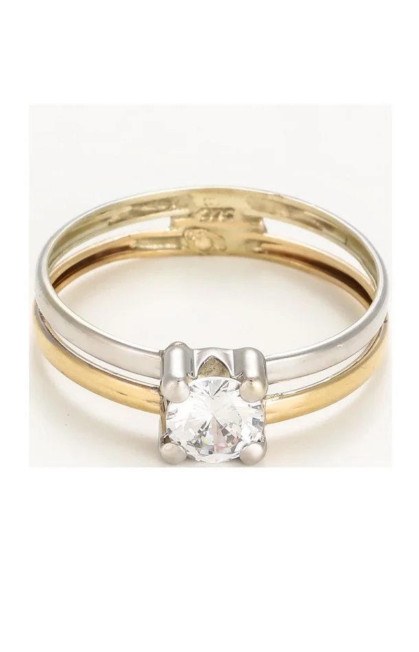 Bague Suerte – Or Bicolore 375/1000 & zirconium