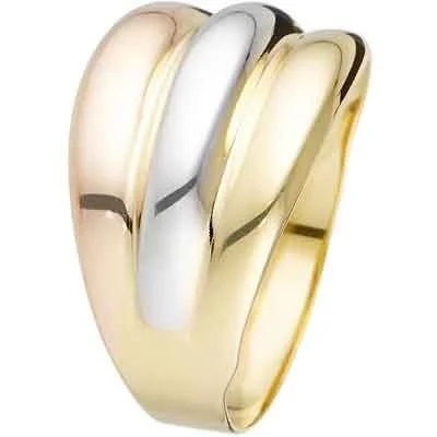 Bague Trianon – Or jaune, or rose & or blanc 375/1000