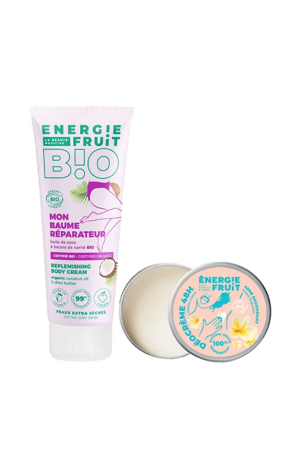 Baume réparateur & déodorant crème bio – Karité & Monoï – Peaux sèches