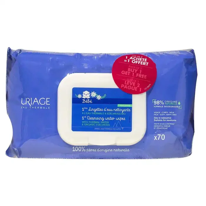 Bébé 1ères lingettes nettoyantes 2×70