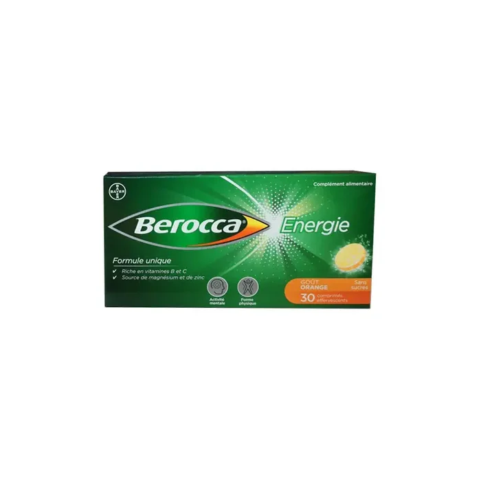 BEROCCA ENERGIE 30 COMPRIMES EFFERVESCENTS GOÛT ORANGE BAYER