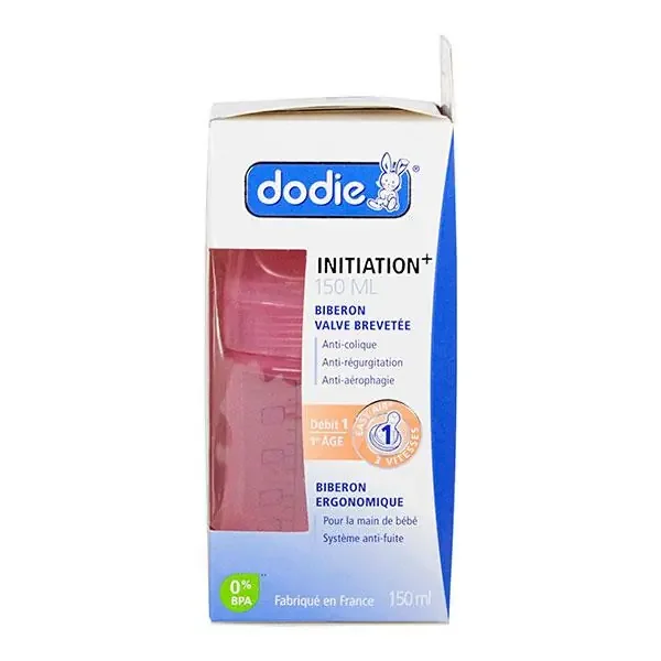 Biberon Initiation+ 1er âge 150ml silicone rose