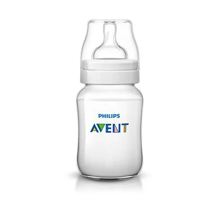 Biberon Pp Tetine Silicone Debit Lent 2 Trous 260ml Classic+ 1 Mois Et Plus Avent