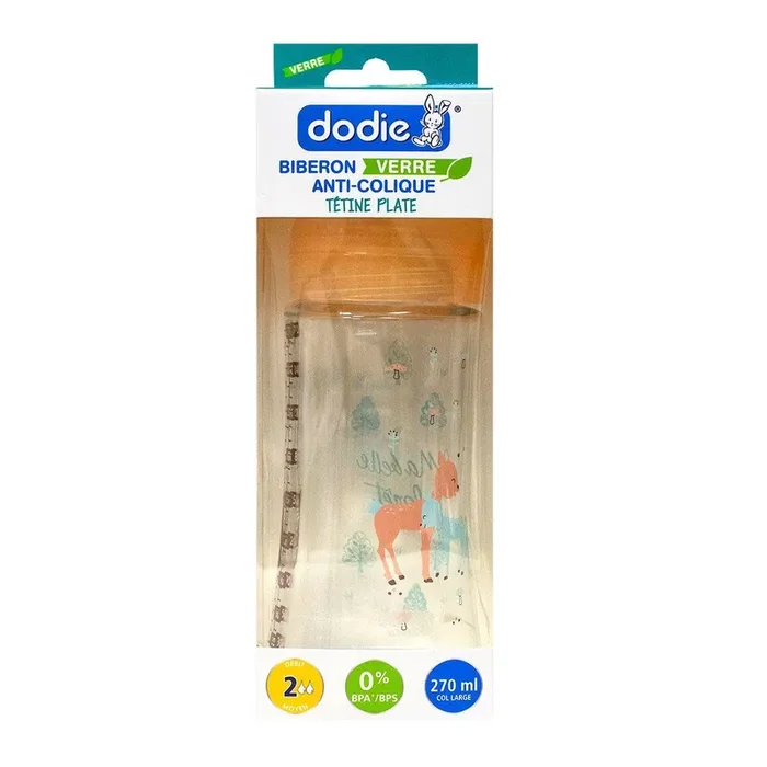 Biberon verre Sensation+ 0-6m 270ml biche