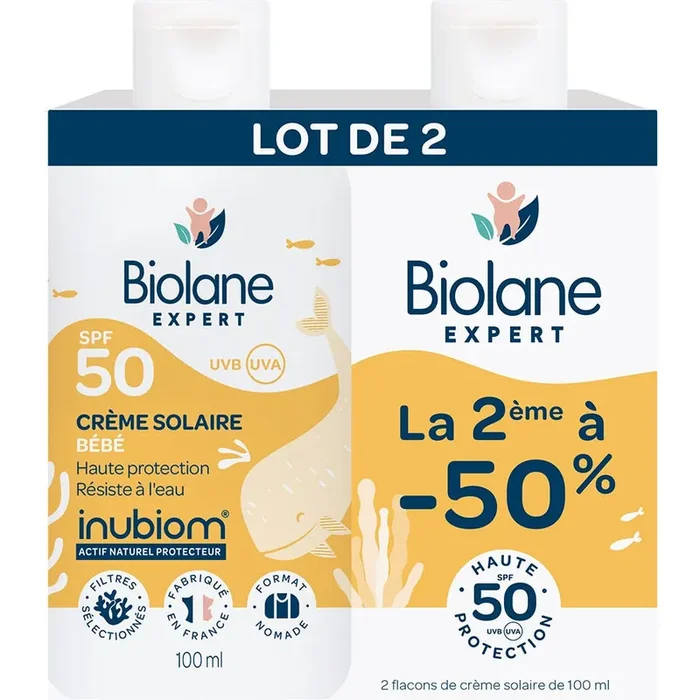 Biolane Expert Crème Solaire SPF50 2x100ml