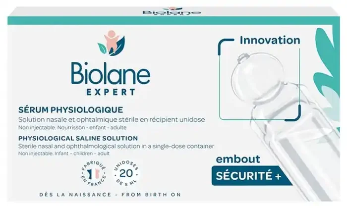 Biolane Sérum Physiologique Embout Sécurité+ 20 x 5 ml