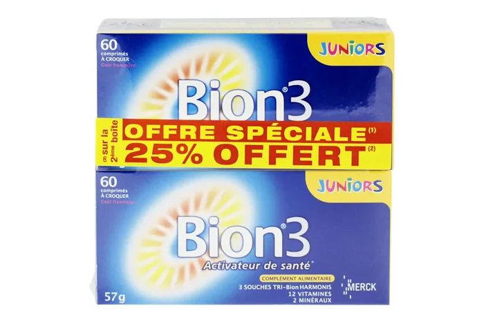 Bion 3 juniors 60 comprimés +25% 2ème boite