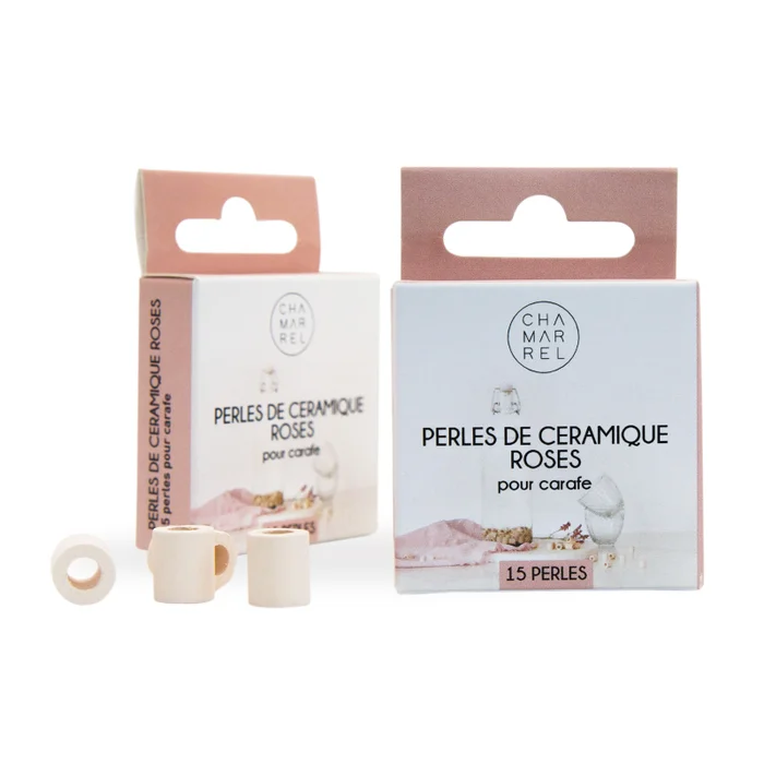 Boîte de 15 perles de céramique | Roses