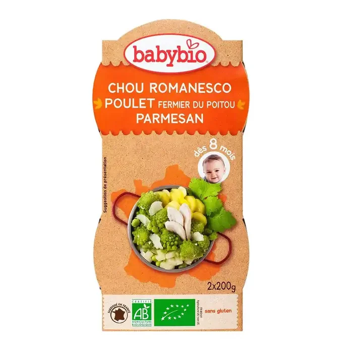 Bol menu chou romanesco poulet & parmesan 2x200g