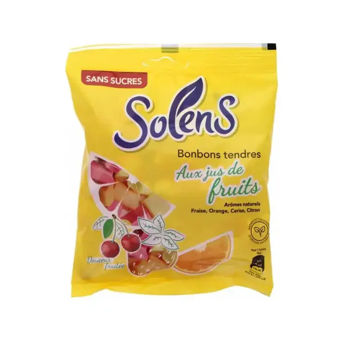 BONBONS TENDRES AUX JUS DE FRUITS 100G SOLENS