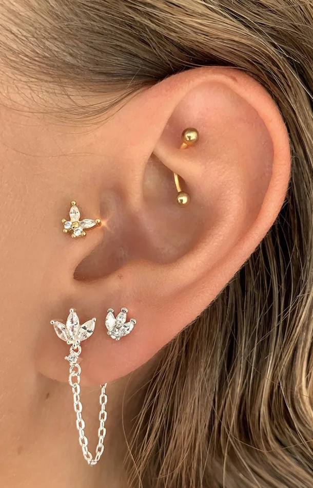 Boucle d’oreille – Icy – Laiton plaqué argent 10 microns