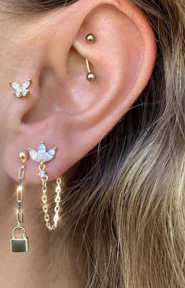 Boucle d’oreille – Keep me – Laiton doré or 1 micron