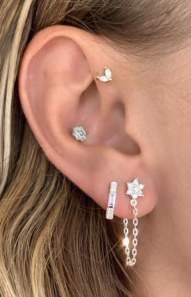 Boucle d’oreille – Midnight – Laiton plaqué argent 10 microns