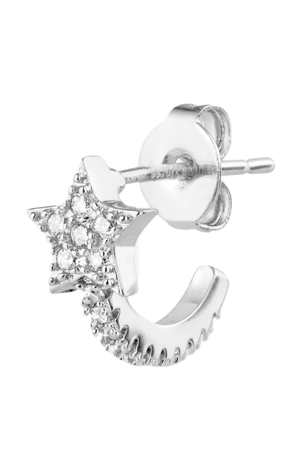 Boucle d’oreille – Mimi – Laiton plaqué argent 10 microns