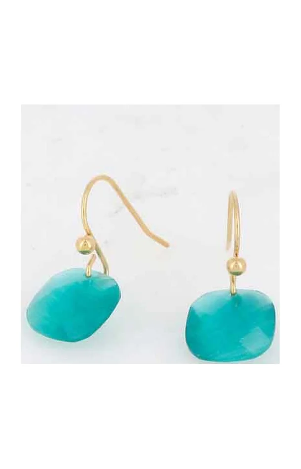 Boucles d’oreilles – Acier inoxydable & pâtes de verre vert