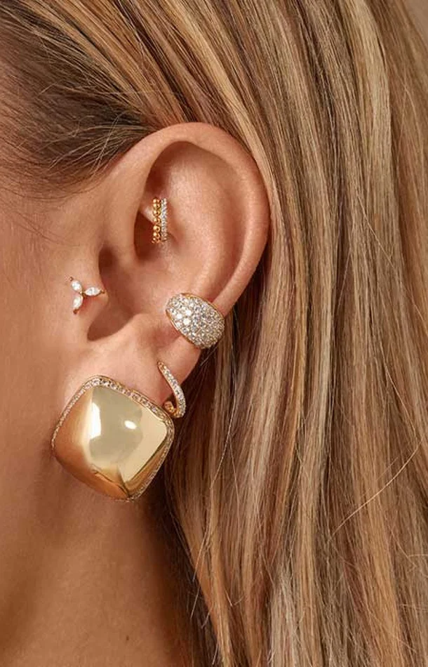 Boucles d’oreilles – Madeleine – Laiton doré à l’or fin