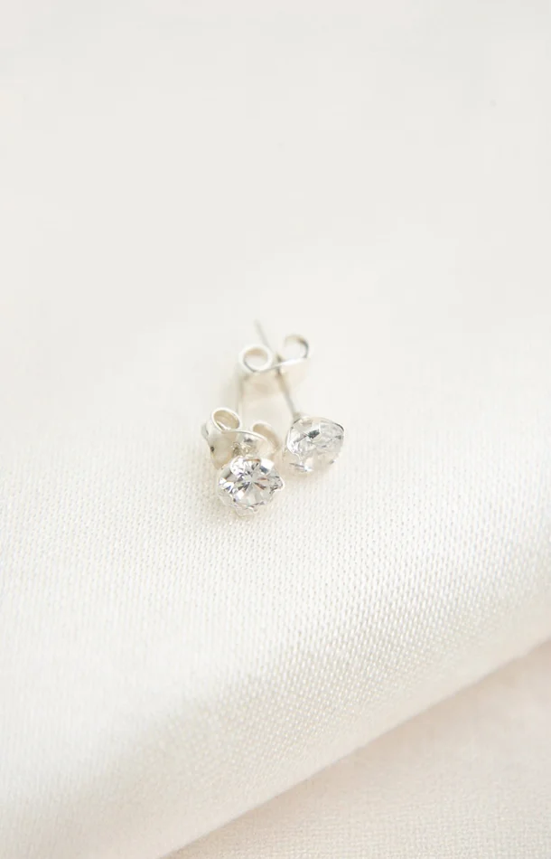 Boucles d’oreilles argentées – Zircons