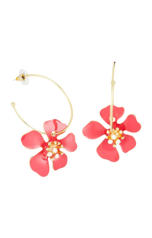 Boucles d’oreilles fleurs – Acier inoxydable doré & rose