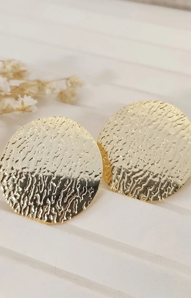 Boucles d’oreilles rondes – Laiton plaqué or