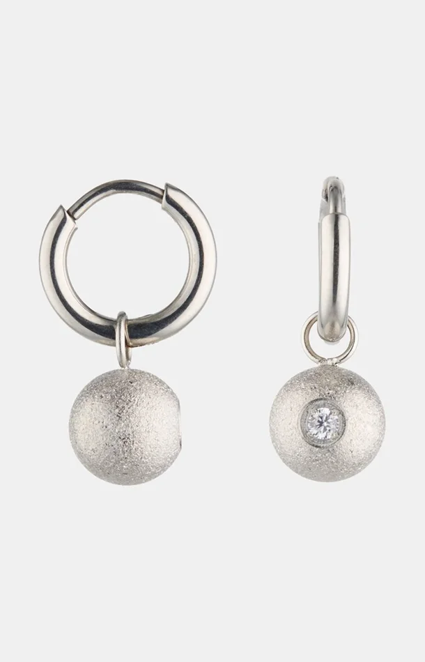 Boucles d’oreilles – Acier inoxydable & cristal – Argenté