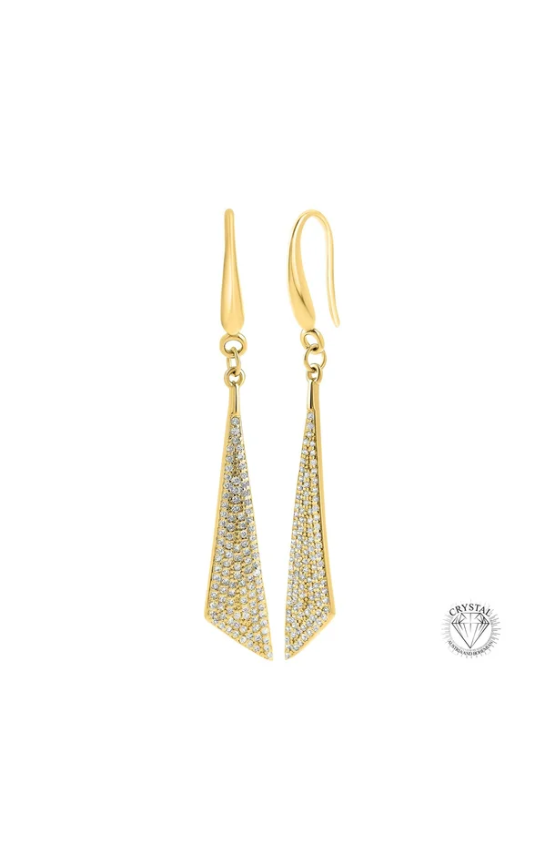 Boucles d’oreilles – Alliage & zirconium – Doré