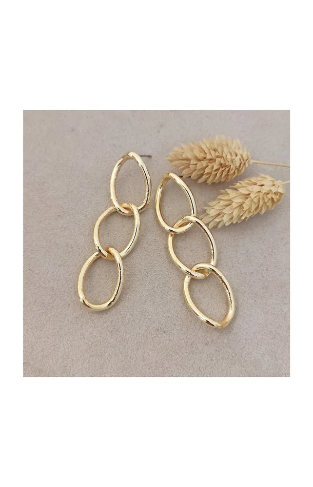 Boucles d’oreilles anneaux – Laiton plaqué or
