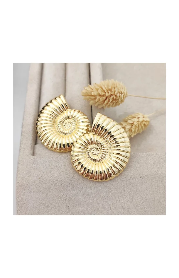 Boucles d’oreilles escargot – Laiton plaqué or