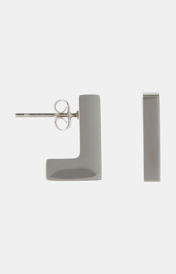 Boucles d’oreilles puces – Acier inoxydable – Argenté