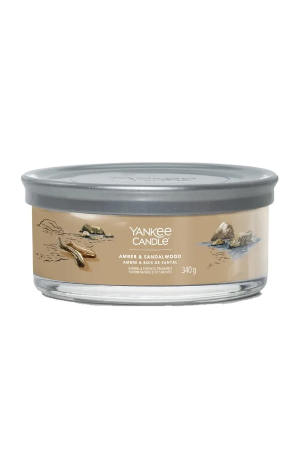 Bougie 5 mèches – Ambre & bois de santal – 340 g