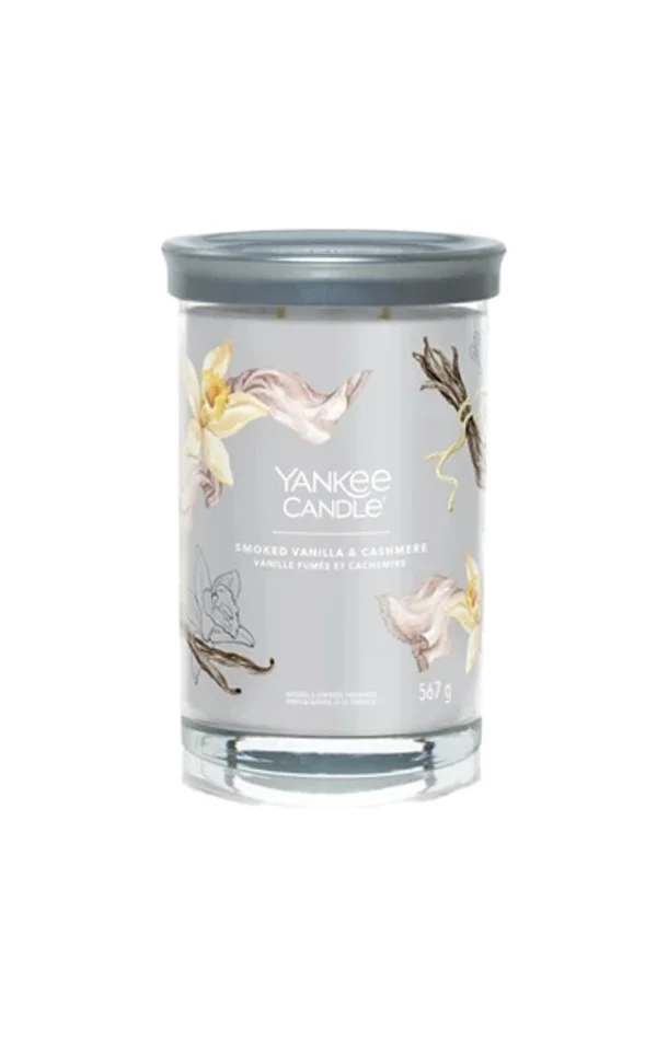 Bougie gobelet – Signature vanille fumé & cachemire – Grand modèle – 576 g