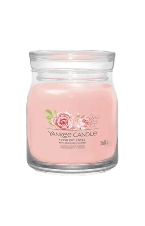 Bougie jarre – Roses coupées – Moyen modèle – 368 g